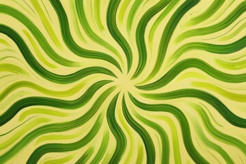 abstract pattern of swirling green and yellow brushstrokes radiating from the center creating a dynamic, energetic visual effect