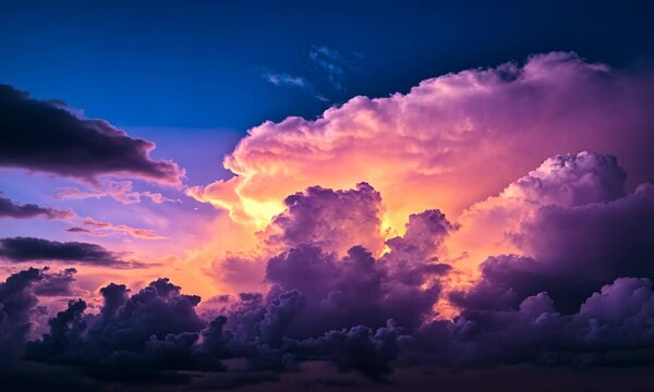 Dramatic clouds at sunset