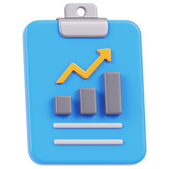 business graph icon business graph with arrow 3d render icon in cartoon plastic style minimal...
