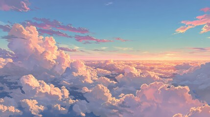 Above the Clouds Sunset Sky Dreamy View