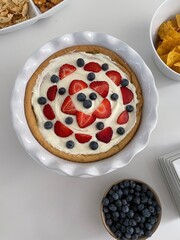 Red, White and Blue Berry Frosted Cake