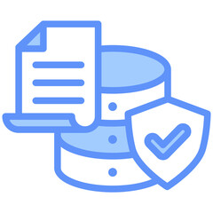 Data Icon Outline Blue