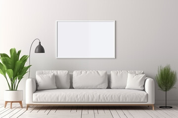 Ultra-Realistic Modern White Interior of a Contemporary Living Room with Minimalist Design