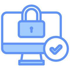 Privacy Icon Outline Blue