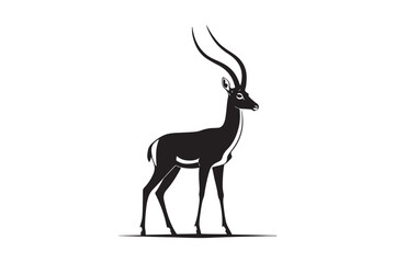 Antelope Silhouette Vector Minimalist Wildlife Illustration