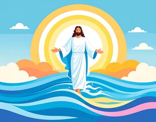 Jesus walking on water