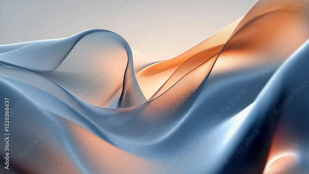 Aufkleber abstract silk fabric waves animation with ethereal lighting and subtle color gradients