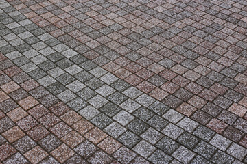 Fototapeta premium Pavement brickwork in Tokyo Japan