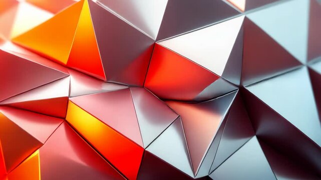 Abstract red and silver geometric shapes