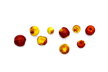 Fresh jujube fruit on white background