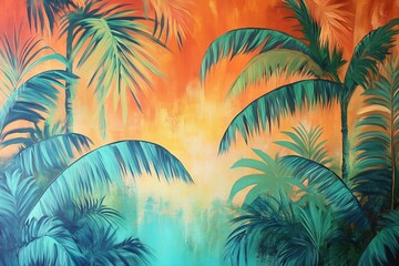 Vibrant tropical ambiance with shades and greenery.