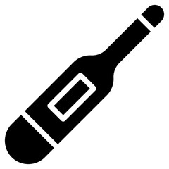 Thermometer Icon Black Solid