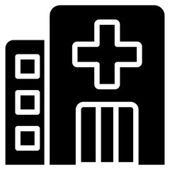 Obraz premium Hospital Icon Black Solid