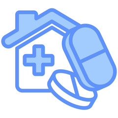 Obraz premium Pharmacy Icon Outline Blue