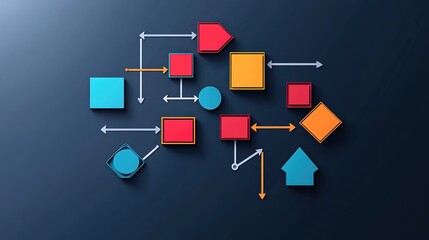 Infographic flowchart with arrows connecting