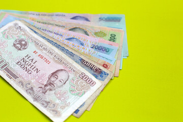 Obraz premium Vietnamese dong banknotes. Money concept