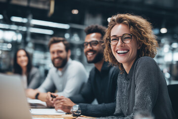 Smiling businesswoman in a meeting