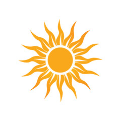sun silhouette, sun icon vector illustration, sun shine vector sign on white background