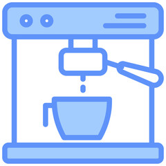 Coffee Maker Icon Outline Blue