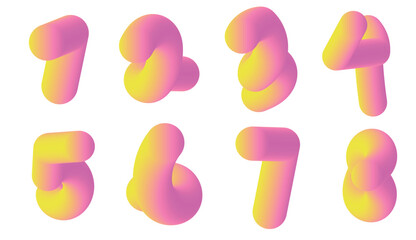 3D Gradient Number Set