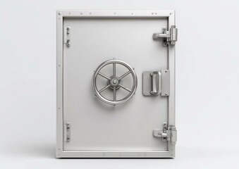 Fortified finance: Secure metal vault door symbolizes safety and financial protection