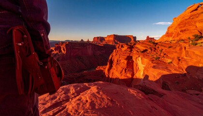 Silhouetted against nature's breathtaking canvas.  