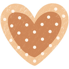 Crayon Heart Cookie with Chocolate Cream – Sweet Holiday Vector Illustration
