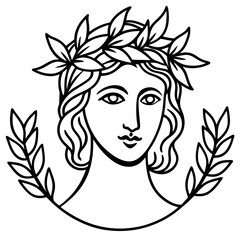 Simple Greek Laurel & Floral Crown Illustration