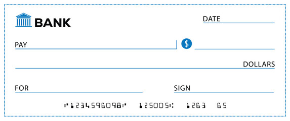 Presentation Check Template Giant Large Donor Check for Business. Vector