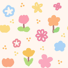 Colorful Soft Pastel Floral Pattern - Fun and Playful
Design for Baby Girls and Kids