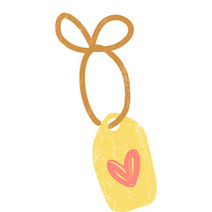 Crayon-Style Vector Illustration of Love Tag or Hangtag for
Valentine's Day