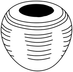 Egyptian Pottery Vector Vase Outline Line Art Drawing