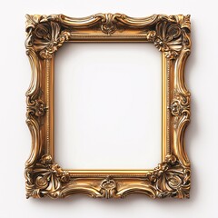 Elegant Ornate Gold Frame with Baroque Style for Classical Decor and Vintage Aesthetics in Interior Design