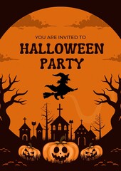 halloween party concept white pumkin head and skeleton