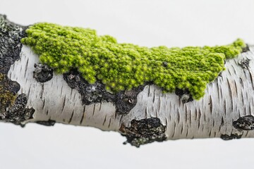 Close-Up of Lichen and Moss Pattern on Tree Bark - Organic Growth and Texture in Natural Forest Ecosystem