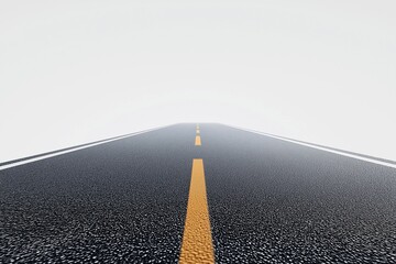 Scenic Cross Country Journey on an Empty Foggy Highway Road Ultimate Road Trip Adventure