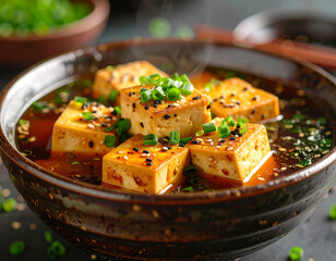 Japanese Agedashi Tofu Deep-Fried Tofu in Dashi Broth