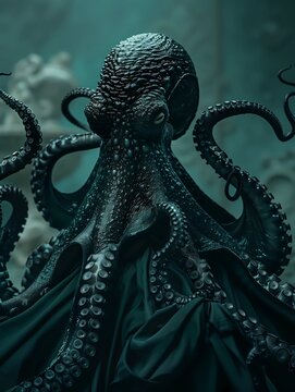 Avant-Garde Octopus in Iridescent Opera Fashion &ndash; Deep Sea High Couture in Motion