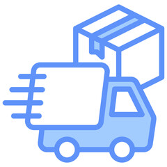 Shipping Icon Outline Blue