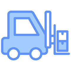 Forklift Icon Outline Blue