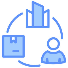 Fototapeta premium Supply Chain Icon Outline Blue