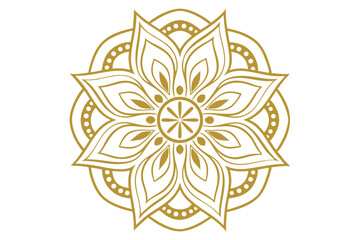 Elegant golden mandala flower logo design for premium brands