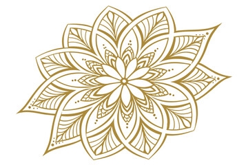 Luxury golden mandala flower logo design