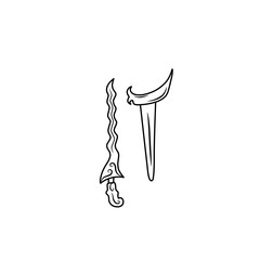 Fototapeta premium hand drawn keris icon
