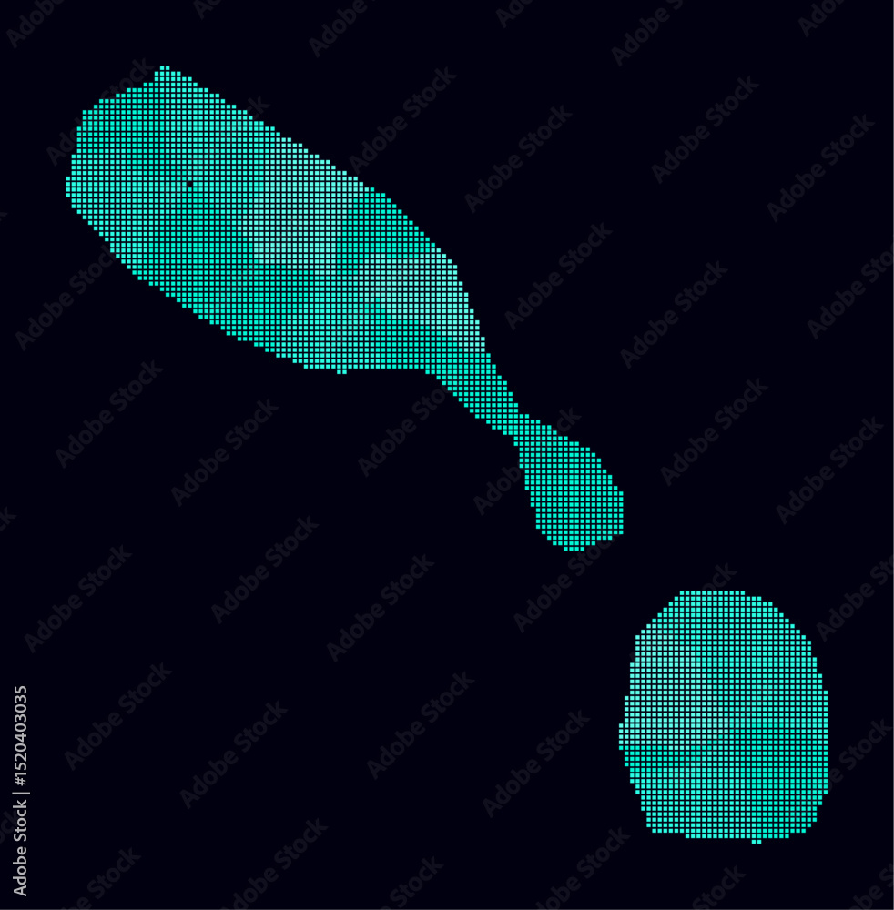 Poster saint kitts and nevis dotted map. digital style map of the country on dark background. saint kitts a