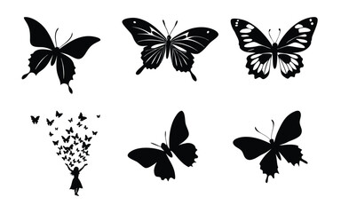 set of butterflies