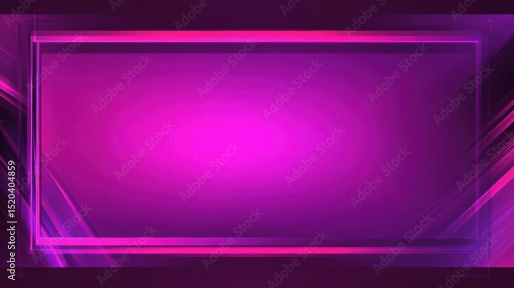 Aufkleber frame with glowing lines and purple backdrop for presentation template design