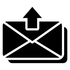 Outbox Icon Black Solid