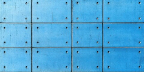 Fototapeta premium Blue Concrete panels arranged in a pattern for Urban Texture Concept.