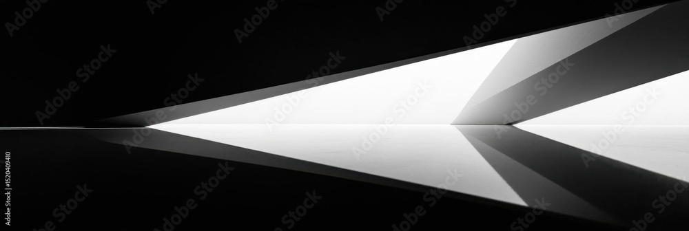 Poster explore abstract forms with light and shadow, architectural abstraction theme